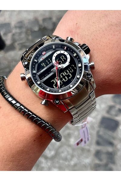 Naviforce Navıforce Nf9163-Sb Men's Wrist Watch and Bracelet Set - Gift