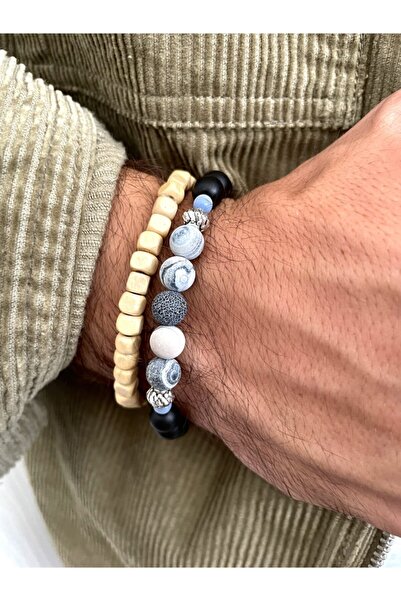 Padore Accessory سوار أنيق مصمم من السيلينيت والأحجار الطبيعية العقيق