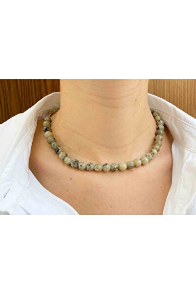 Mucize Taş قلادة حجر اللابرادوريت الطبيعي 8 ملم