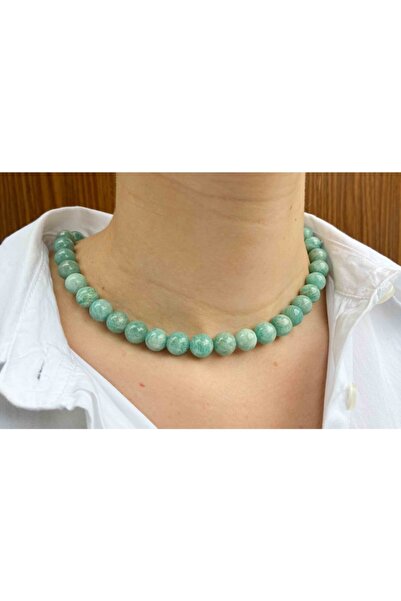 Mucize Taş قلادة من حجر الأمازونيت الطبيعي 10 ملم