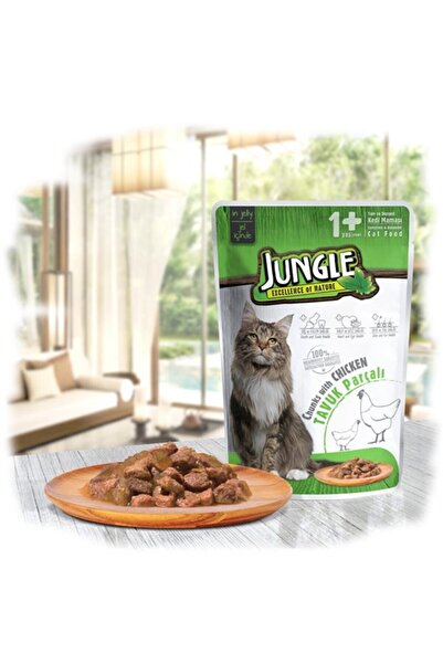 Jungle 100 gr Pouch Kedi Tavuklu Jelli Yaş Mama Skt: 09/2025
