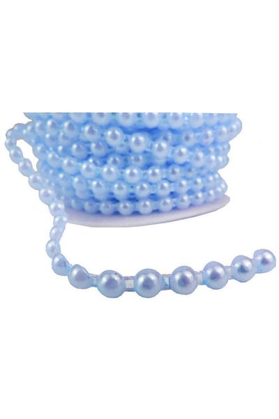 Acar Süs Μαργαριτάρι Μονό Μεταξωτό Μπλε 6mm 25 Yard 1 Τεμάχιο