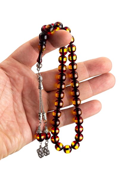 OTTOTESBİH Rozariu cadou, rozariu galben roșu, rozariu din chihlimbar pulbere