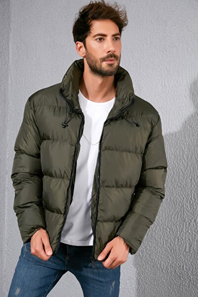 Sateen Men KHAKI INFLATABLE COAT