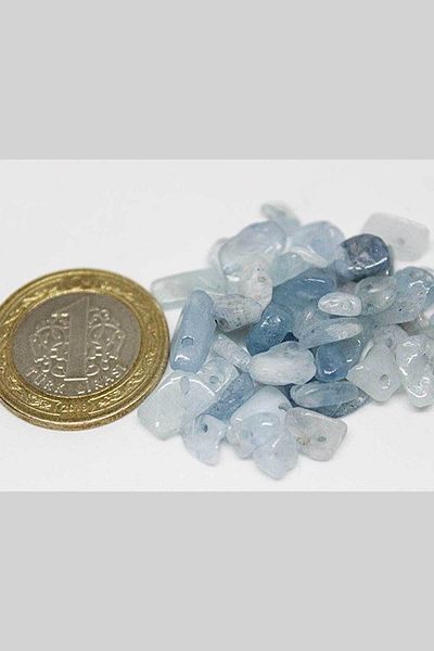 Yasamtohumu Perforated Aquamarine Stone Mini Size 50 Pieces