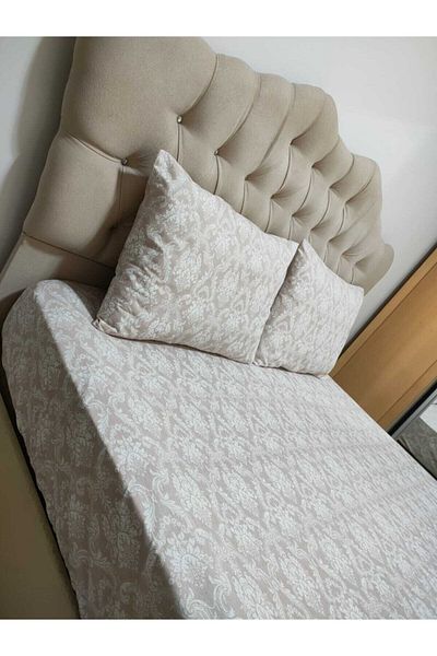 Süper's King Size Ranforce Woven Elastic Sheet Set Beige