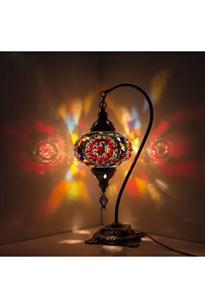 DezHome Mozaik Lamba Deve Boynu Otantik Bohem Abajur