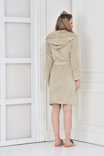 Ecocotton Γυναικείο Μπεζ μπουρνούζι 100% Org Cotton S