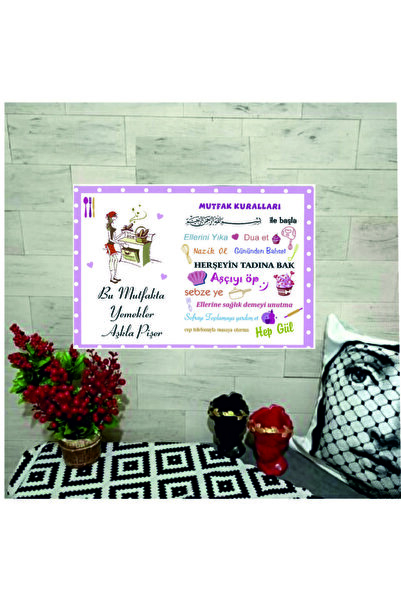 HOBİ55 Pvc Kaplama Mutfak Kuralları Tablosu 30x42