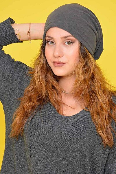 bayansepeti Жіноча антрацитова шапка-шарф, яка може використовуватися двома різними способами