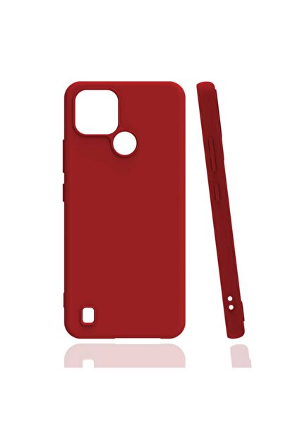 realme C21 Uyumlu Kılıf Kamera Çıkıntılı Esnek Koruyucu Silikon Kırmızı