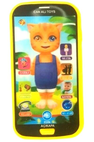Brother Toys Dokunmatik Türkçe Müzikli Kedi Modelli Oyuncak Sarı Telefon