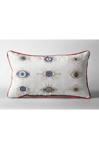 Alacastore Husă de pernă dreptunghiulară cu tematică Evil Eye Bead 30x50