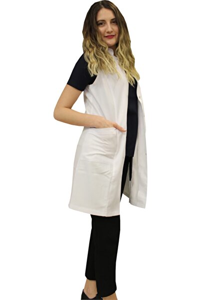 safaforma Judge Collar Women's Above Knee Length - Sleeveless White Apron