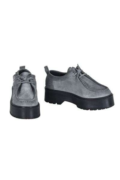 Moosefield Genuine Leather Hand-Saddled Gray Women's Shoes