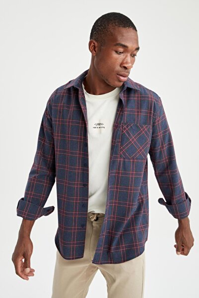 DeFacto Modern Fit Ekose Desenli Uzun Kollu Oduncu Gömlek