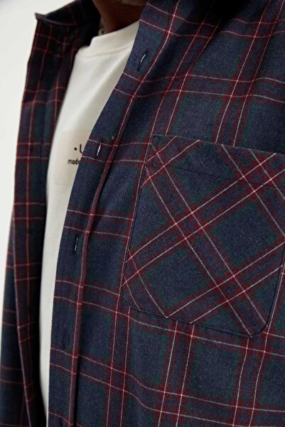 DeFacto Modern Fit Ekose Desenli Uzun Kollu Oduncu Gömlek