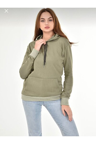 TA COLLECTİON Γυναικείο φούτερ με κουκούλα χακί