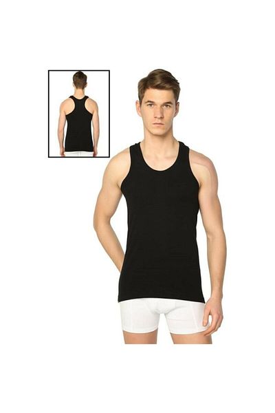 Tutku Men's Black Sports Rambo 3-Piece Undershirt