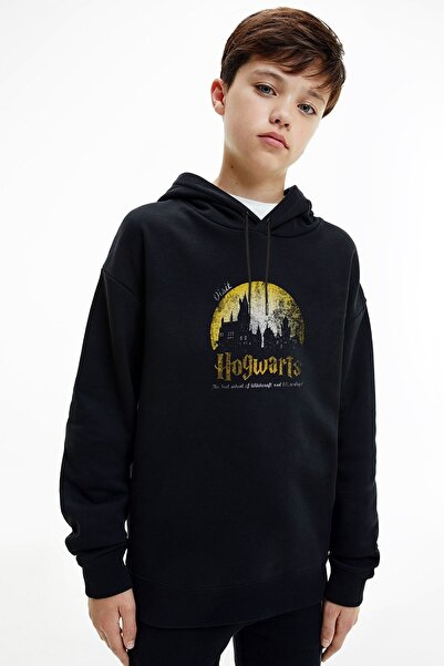 QIVI Unisex dečija crna H P Hogwarts odeća, knjige, posetite Štampano Sa kapu...