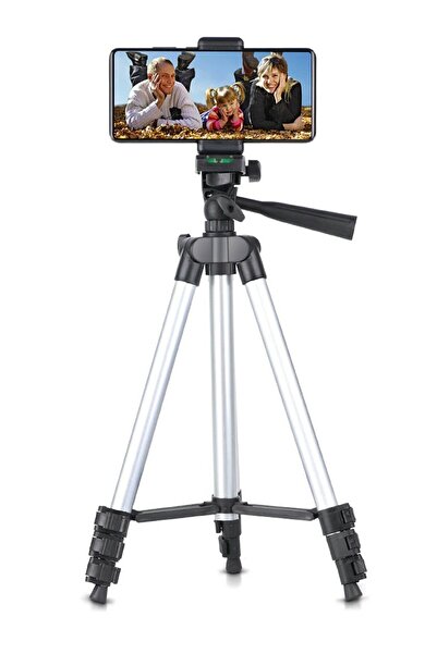 MEZİGARC Universal Profesyonel Fotoğraf Video Çekimi İçin Alüminyum 102cm Ayaklı Tripod Kamera Telefon Tutucu