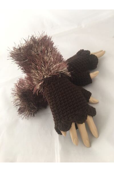 drt tasarım قفازات بدون أصابع |   تفاصيل من الفرو عند الكاحل