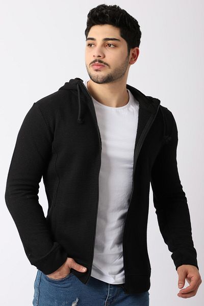 Stilkombin Combinație de stil Cardigan tricotat cu glugă și fermoar Spr 1148