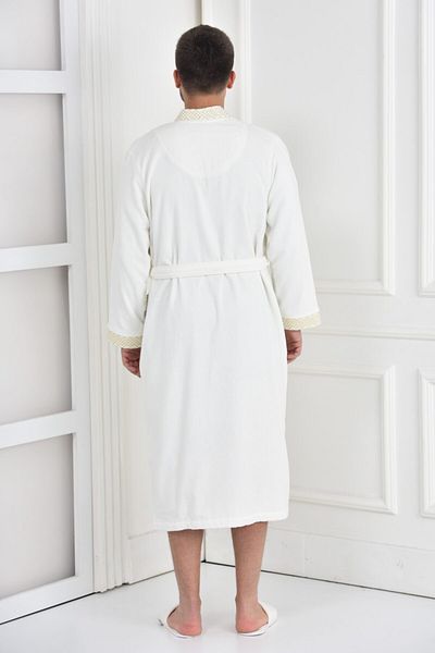 Ecocotton Βιολογικό Μπουρνούζι Ανδρικό Alessa Cream Xxl