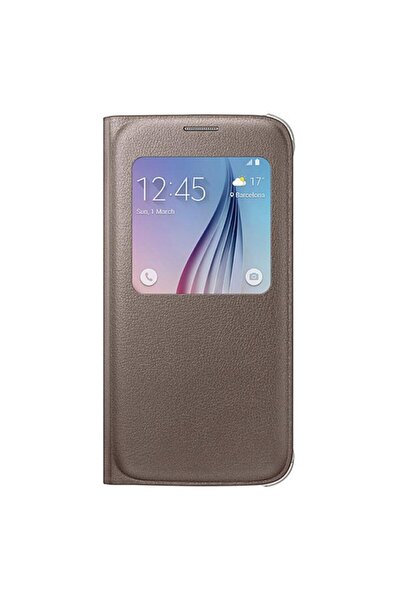 Samsung S6 S-vıew Kılıf Gold
