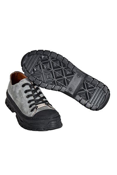 NOOSY Šedé dámské tenisky z pravé kůže