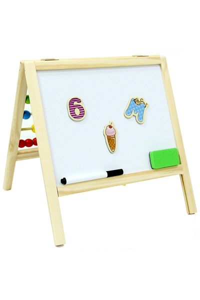 niloyuncak Double Sided Mini Writing Board - Wooden Magnetic Abacus