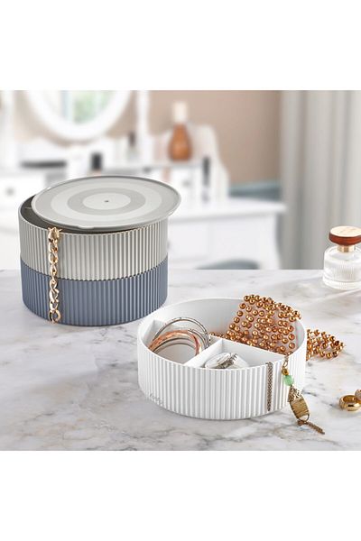 HOMİNG Multi-Purpose 3-Piece Make-up Kitchen Box Organizer Set with Lid Org-2007