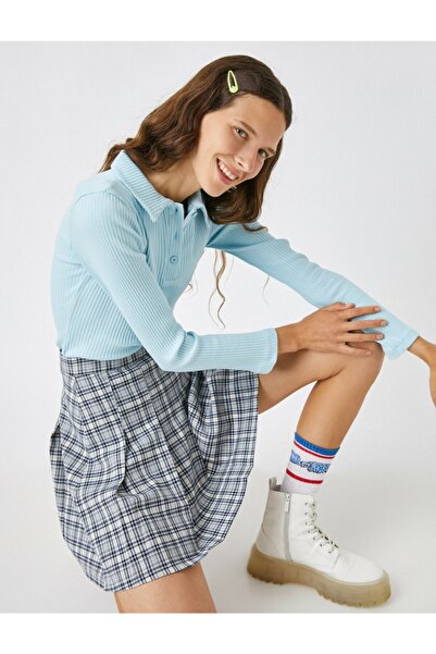 Koton Polo-Shirt mit Rundhalsausschnitt