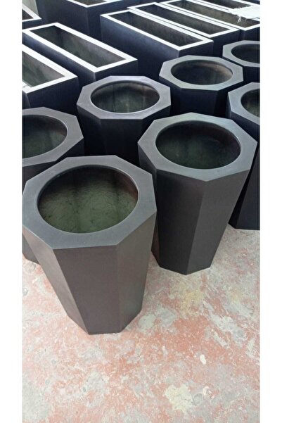 SAKSI ADASI Sekizgen Konik Fiber Saksı