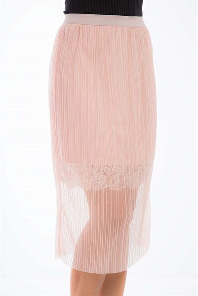 fasardi Dantel Detaylı Tül Etek