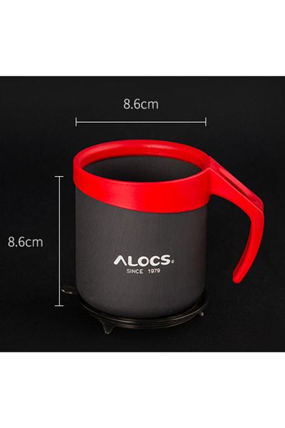 Alocs زجاج أحمر معزول حراريًا وغطاء شفاف سعة 400 مل