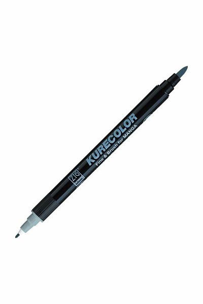 Zig Zıg Kurecolor Cartoonist Fine & Brush Marker Cnkc2200 Double Ended Manga and Graphic Marker No:833 Blue
