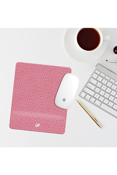 Özer Store Pink Colored Rectangular Mouse Pad with Wrist Support Mouse Pad