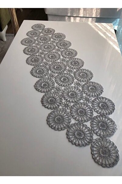 WENESSİ مفرش طاولة مطرز بالحبل مكون من 3 قطع