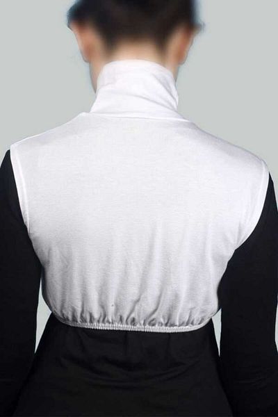 Altobeh Γυναικείο μισό σώμα με ζιβάγκο Zero Sleeve Full Throat Lycra Combed Cotton - Λευκό