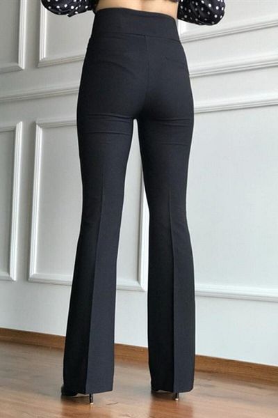 AÈC PRIVÈ Women's Black High Waist Flared Trousers