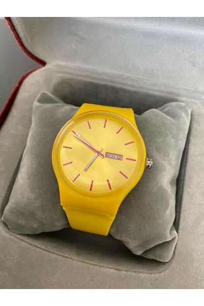 Ricardo Unisex Wristwatch with Silicone Cord Calendar - Yellow