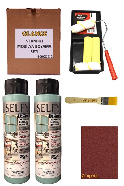 GLANCE Rich Selfy Decor 500 Cc X 2 Milano Kendinden Vernikli Mobilya Boyama Seti