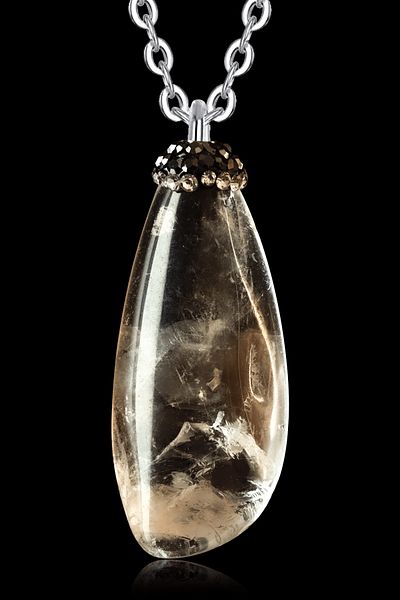 Tesbih Atölyesi Natural Zircon Stone and Crystal Quartz Necklace - Handcrafted
