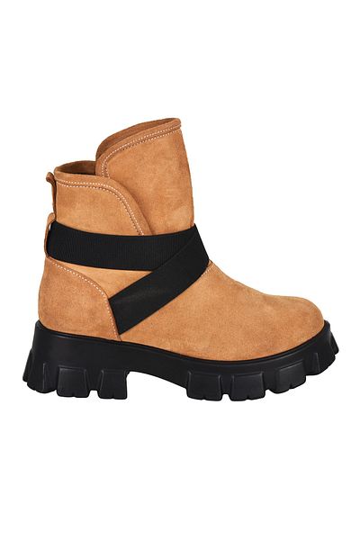 NOOSY Ghete de damă din piele naturală bronzată