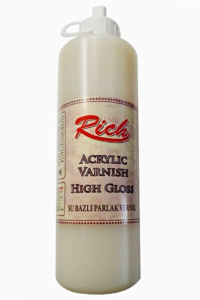 Rich Su Bazlı Vernik Parlak (high Gloss Acrylic Varnish) 500 Cc. Ekonomik Boy