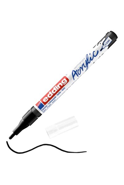Edding Akrilik Marker Kalem 1-2 Mm Yuvarlak Uç Siyah 5300-901