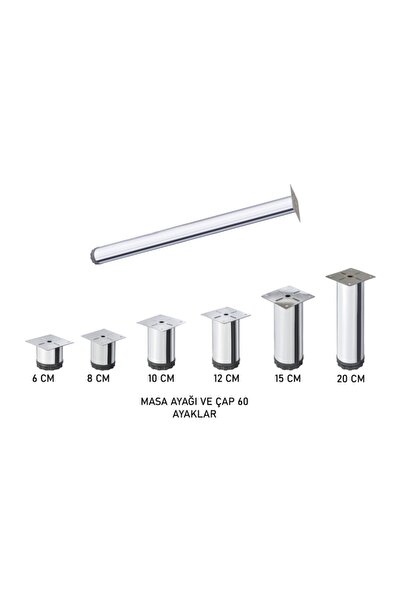 Ulaş Hırdavat Ayarlı Üstü Krom Kaplama Metal Baza Ayak - 15 Cm 10 Adetli Alım