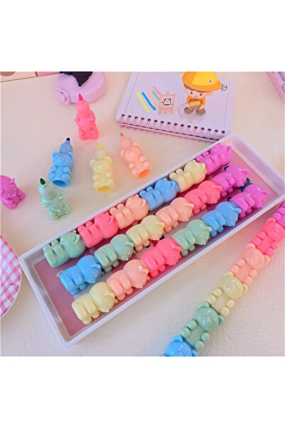 Fillikutum Jelibon Ayıcık Fosforlu Kalem Pastel Neon Renkler 6 Renk