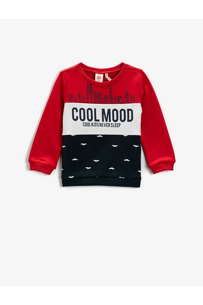 Koton Cool Mood Printed Crew Neck Long Sleeve T-Shirt
